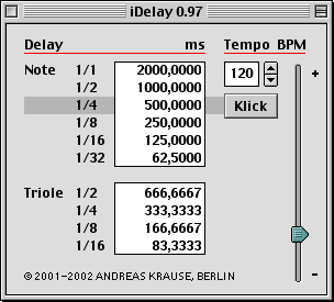 iDelay Hauptfenster